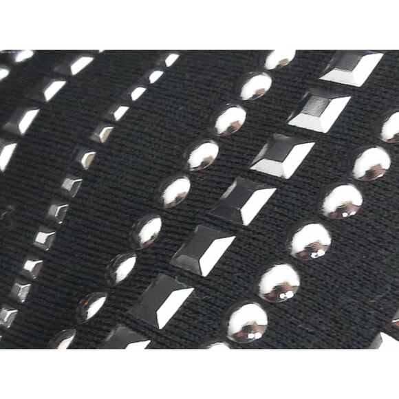 St John Silver Studded Black Wool Sheath Dress Size 6 New - Picture 7 of 9